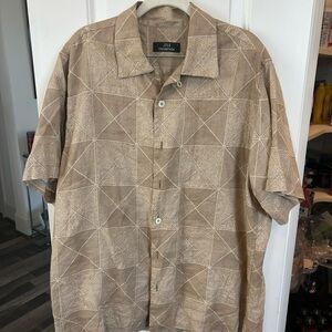 Jim Thompson Men's linen  Shirt made in Thailand size L GUC